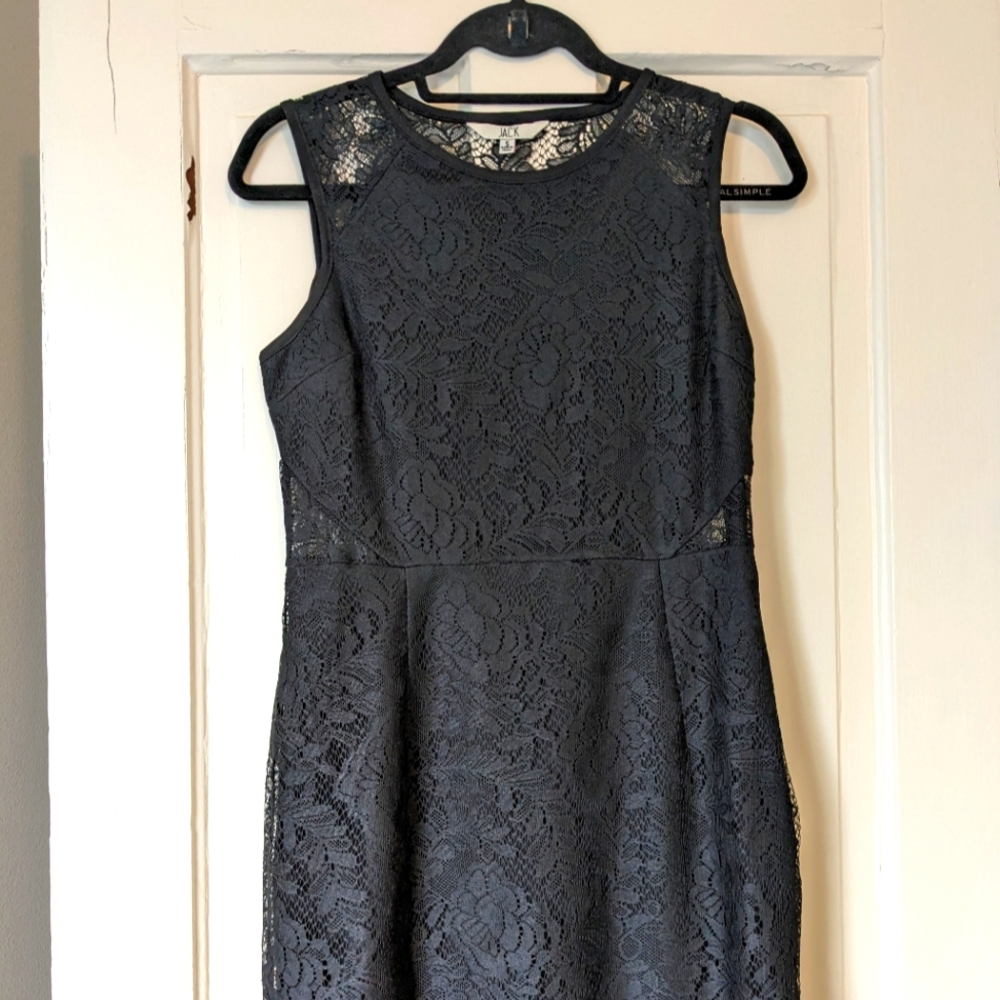 Black lace dress with lace detail
